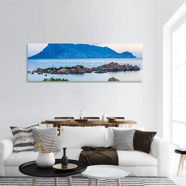 Isola Tavolara Panoramic Canvas Wall Art-1 Piece-36" x 12"-Tiaracle