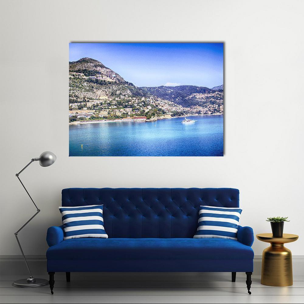 Coastal Hills Of Monte Carlo Canvas Wall Art-1 Piece-Gallery Wrap-48" x 32"-Tiaracle