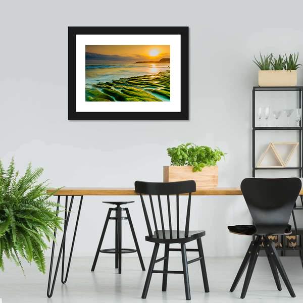 Coastal Stone Trench Of Laomei Coast In Taipei Taiwan Canvas Wall Art-3 Horizontal-Gallery Wrap-25" x 16"-Tiaracle