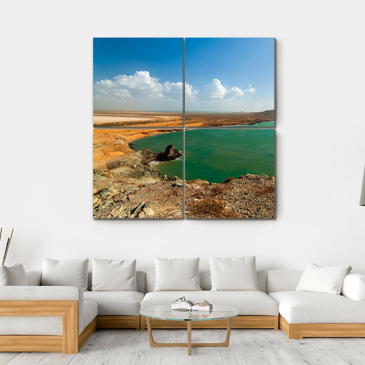 Coastline In La Guajira Canvas Wall Art-4 Square-Gallery Wrap-17" x 17"-Tiaracle