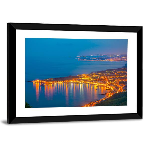 Coastline Near Sicilian City Panoramic Canvas Wall Art-1 Piece-36" x 12"-Tiaracle