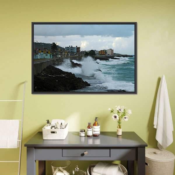 Coastline Of Baracoa Canvas Wall Art-3 Horizontal-Gallery Wrap-25" x 16"-Tiaracle