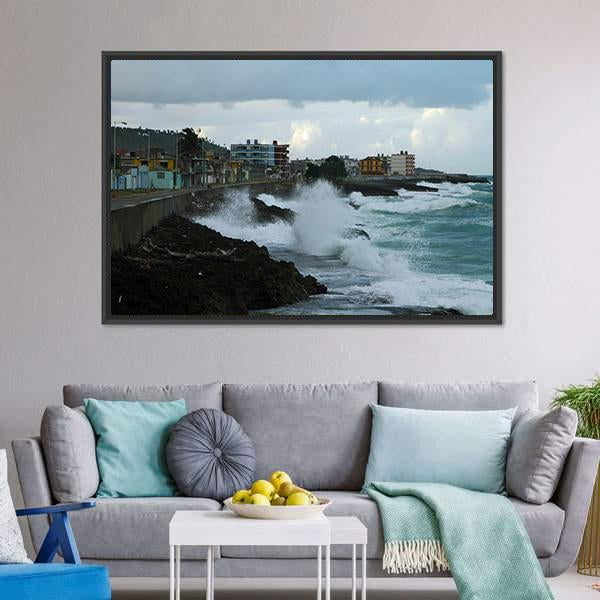 Coastline Of Baracoa Canvas Wall Art-3 Horizontal-Gallery Wrap-25" x 16"-Tiaracle
