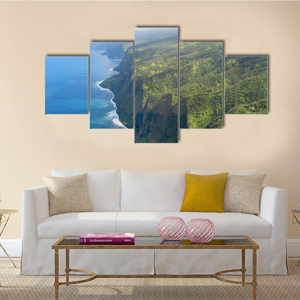 Coastline Of Big Island Canvas Wall Art-5 Star-Gallery Wrap-62" x 32"-Tiaracle