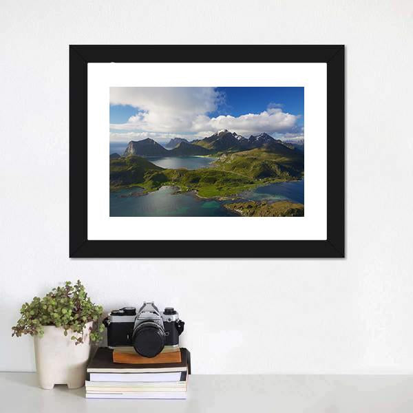 Coastline On Lofoten Islands Panoramic Canvas Wall Art-1 Piece-36" x 12"-Tiaracle