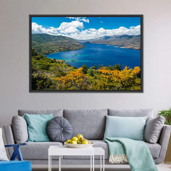 Cochrane Lake Chile Canvas Wall Art-1 Piece-Floating Frame-24" x 16"-Tiaracle