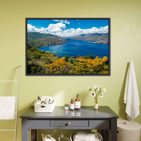 Cochrane Lake Chile Canvas Wall Art-1 Piece-Floating Frame-24" x 16"-Tiaracle
