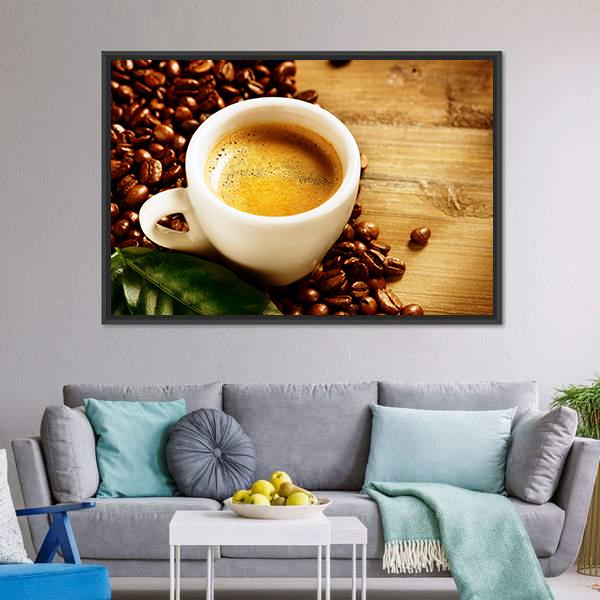 Coffee Espresso Canvas Wall Art-5 Horizontal-Gallery Wrap-22" x 12"-Tiaracle