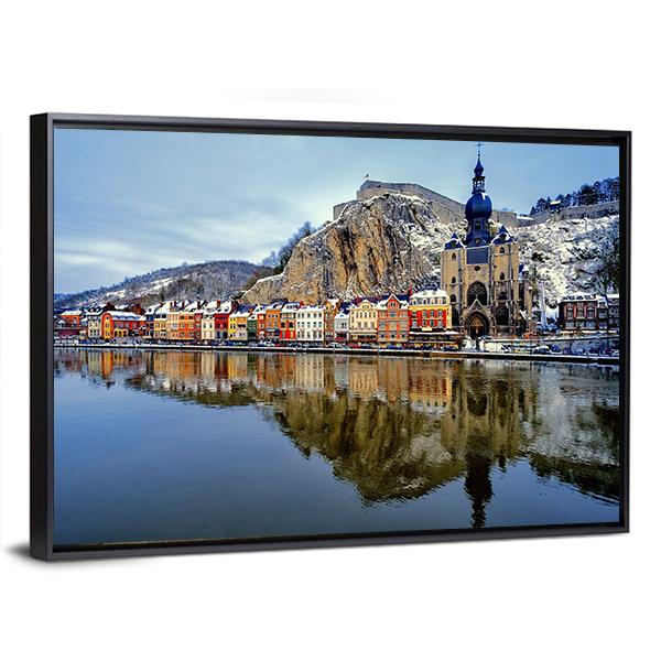 Collegiate Church & River Canvas Wall Art-3 Horizontal-Gallery Wrap-25" x 16"-Tiaracle