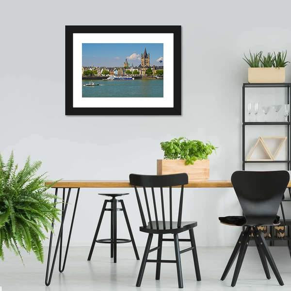 Cologne City Panoramic Canvas Wall Art-1 Piece-36" x 12"-Tiaracle