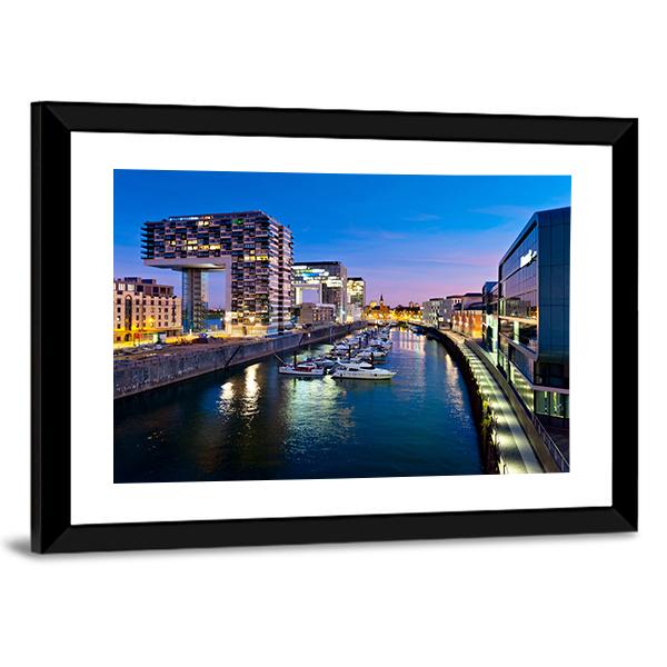 Cologne Cityscape Canvas Wall Art-5 Horizontal-Gallery Wrap-22" x 12"-Tiaracle