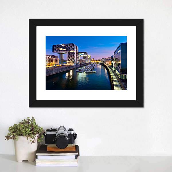Cologne Cityscape Canvas Wall Art-5 Horizontal-Gallery Wrap-22" x 12"-Tiaracle