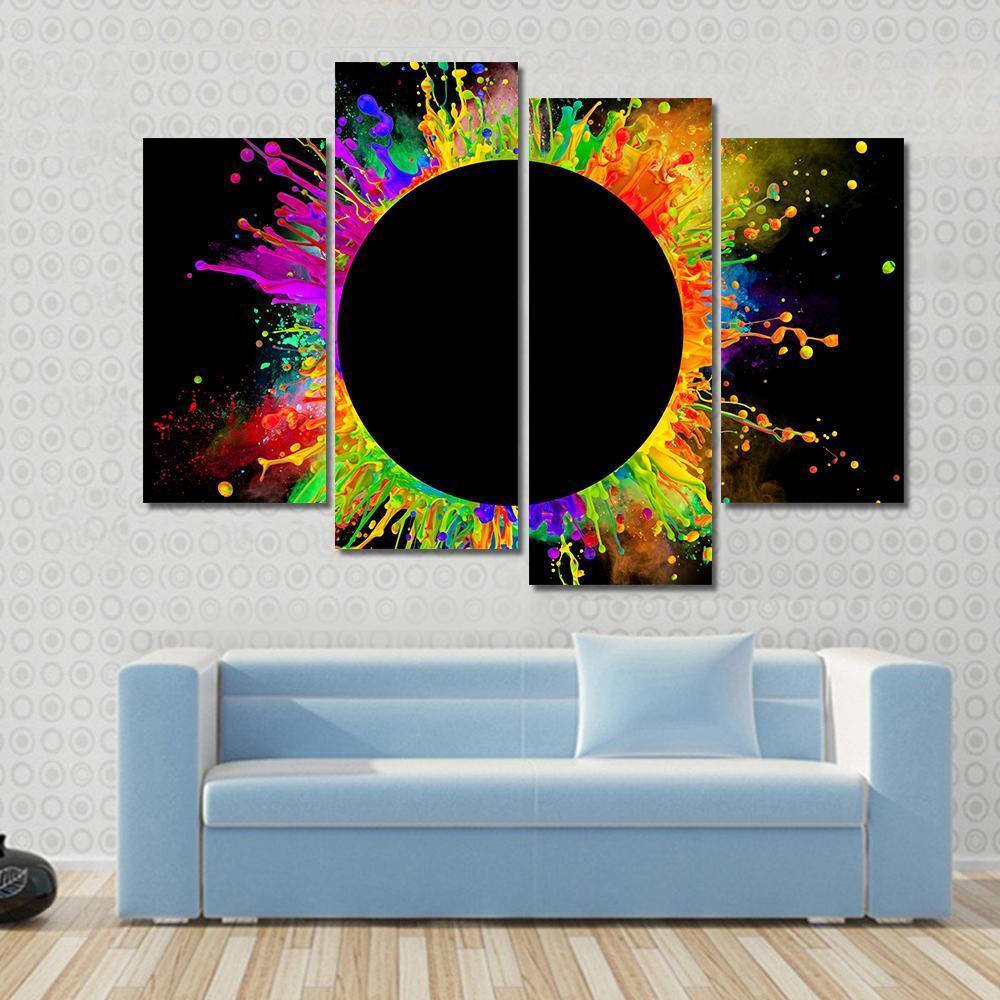Color splashes Canvas Wall Art-4 Pop-Gallery Wrap-50" x 32"-Tiaracle