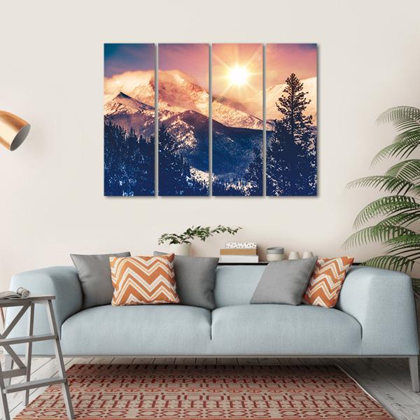 Colorado Mountains Canvas Wall Art-4 Horizontal-Gallery Wrap-34" x 24"-Tiaracle