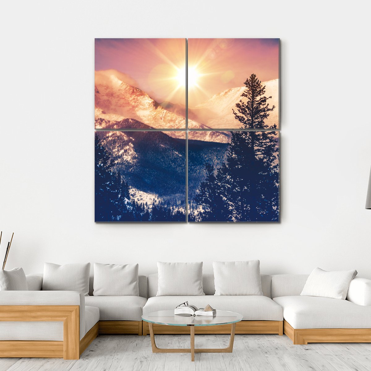 Colorado Mountains Canvas Wall Art-4 Square-Gallery Wrap-17" x 17"-Tiaracle