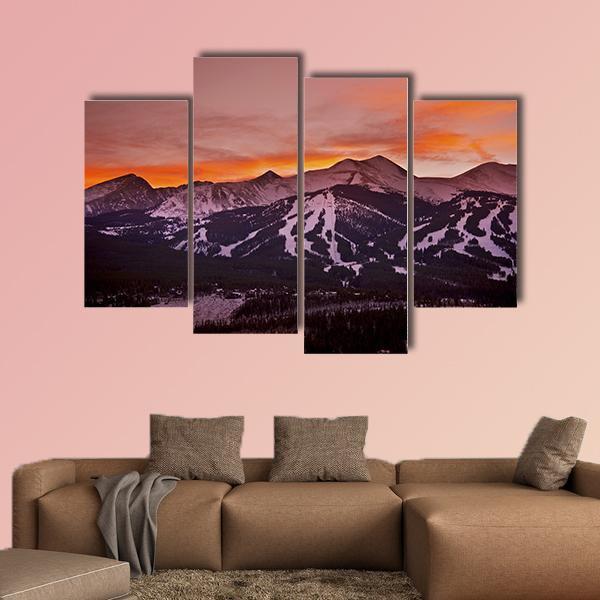 Colorado Mountains Landscape Canvas Wall Art-4 Pop-Gallery Wrap-50" x 32"-Tiaracle