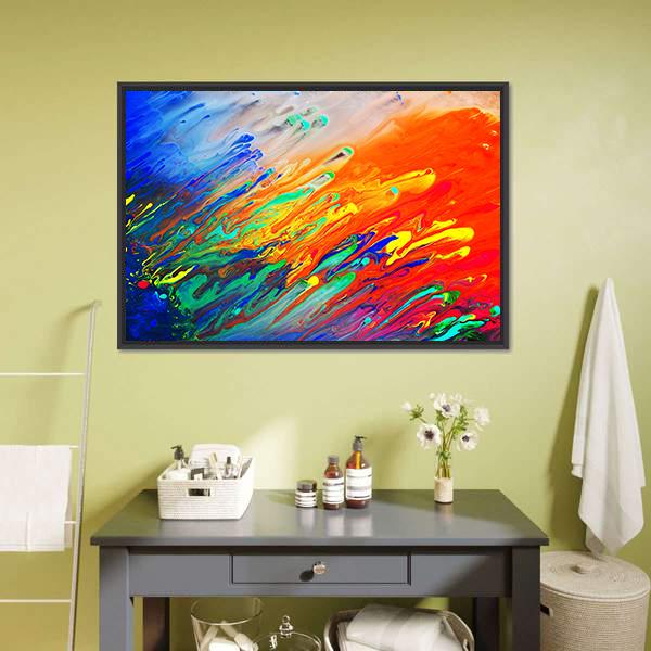 Colorful Abstract Acrylic Canvas Wall Art-3 Horizontal-Gallery Wrap-25" x 16"-Tiaracle