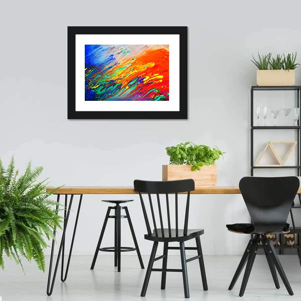 Colorful Abstract Acrylic Canvas Wall Art-3 Horizontal-Gallery Wrap-25" x 16"-Tiaracle