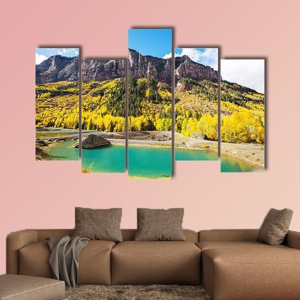 Autumn In Colorado Canvas Wall Art-5 Pop-Gallery Wrap-47" x 32"-Tiaracle