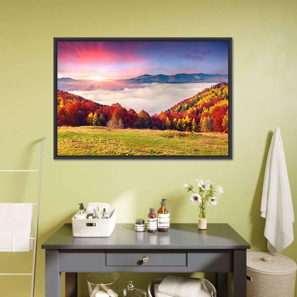 Colorful Carpathian Mountains Panoramic Canvas Wall Art-1 Piece-36" x 12"-Tiaracle