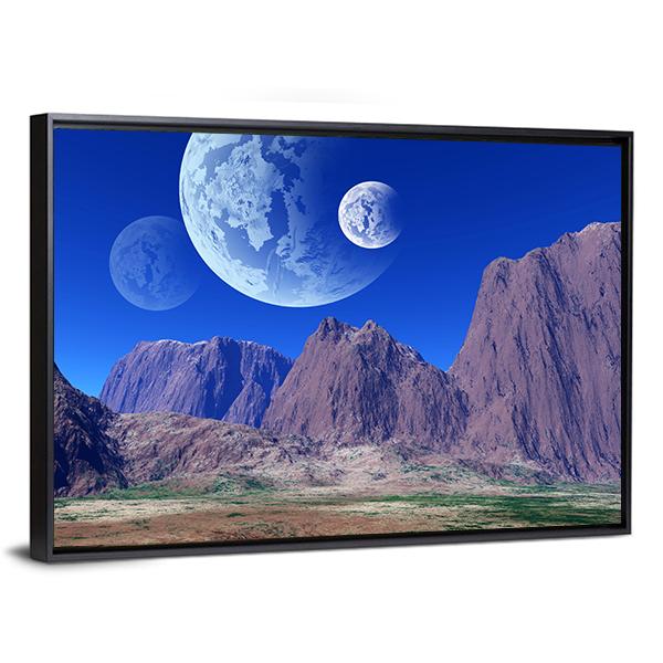 Colorful Fantasy Landscape Canvas Wall Art-3 Horizontal-Gallery Wrap-25" x 16"-Tiaracle