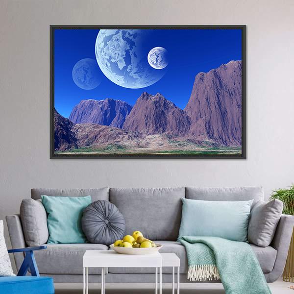 Colorful Fantasy Landscape Canvas Wall Art-3 Horizontal-Gallery Wrap-25" x 16"-Tiaracle