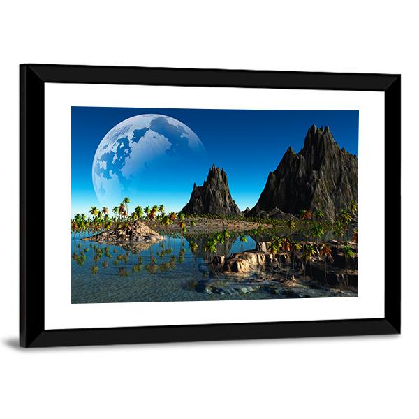 Fantasy Landscape Canvas Wall Art-3 Horizontal-Gallery Wrap-25" x 16"-Tiaracle