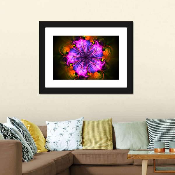 Colorful Fractal Artwork Canvas Wall Art-1 Piece-Framed Print-20" x 16"-Tiaracle