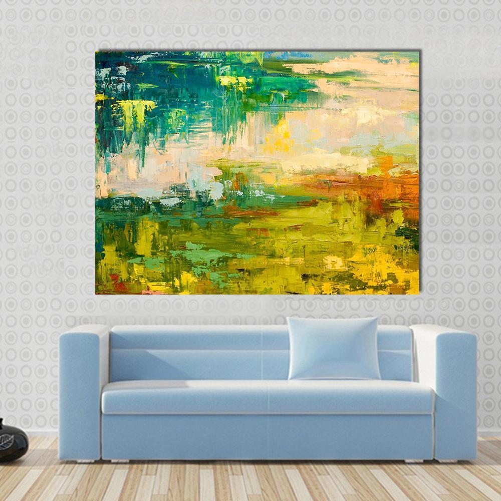 Colorful Hand Drawn Oil Painting Canvas Wall Art-1 Piece-Gallery Wrap-48" x 32"-Tiaracle