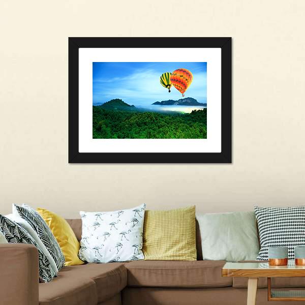 Colorful Hot Air Balloons Canvas Wall Art-1 Piece-Framed Print-20" x 16"-Tiaracle