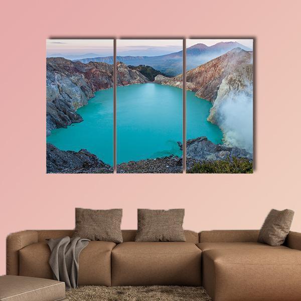 Colorful Ijen Volcano Canvas Wall Art-3 Horizontal-Gallery Wrap-37" x 24"-Tiaracle