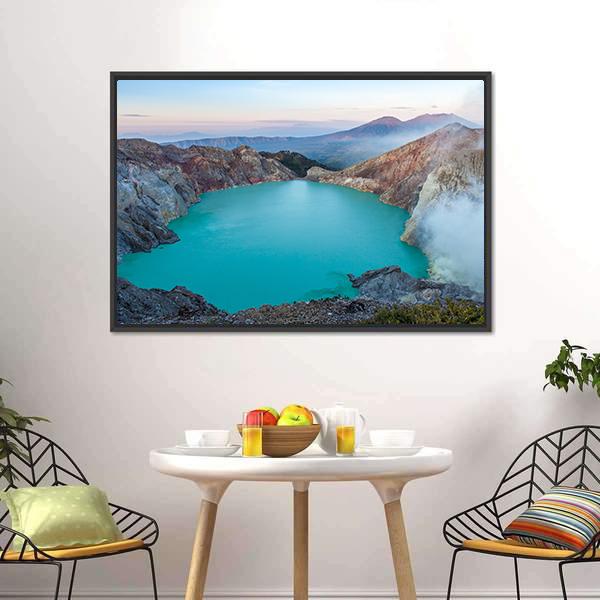 Colorful Ijen Volcano Canvas Wall Art-1 Piece-Floating Frame-24" x 16"-Tiaracle