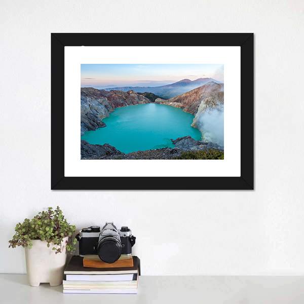 Colorful Ijen Volcano Canvas Wall Art-3 Horizontal-Gallery Wrap-25" x 16"-Tiaracle