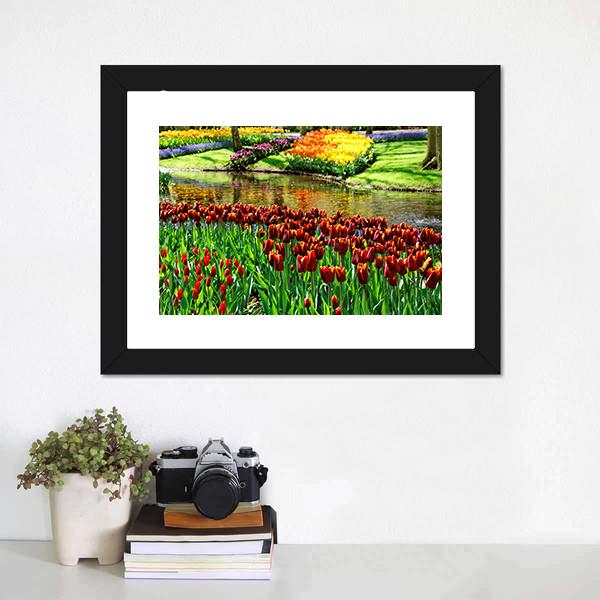 Colorful Keukenhof Garden Canvas Wall Art-3 Horizontal-Gallery Wrap-25" x 16"-Tiaracle