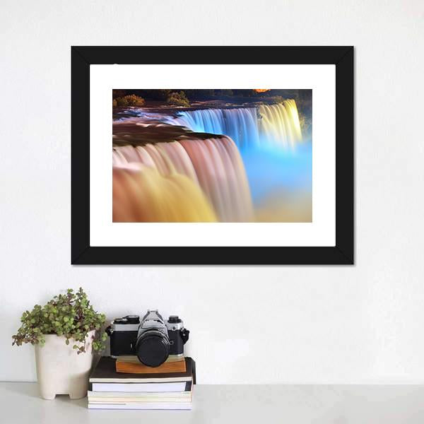 Colorful Niagara Falls Canvas Wall Art-3 Horizontal-Gallery Wrap-25" x 16"-Tiaracle