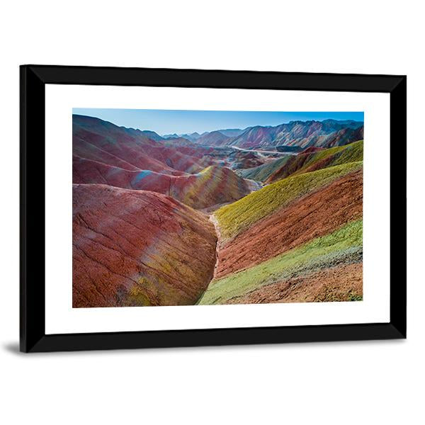 Colorful Rainbow Mountains Canvas Wall Art-3 Horizontal-Gallery Wrap-25" x 16"-Tiaracle