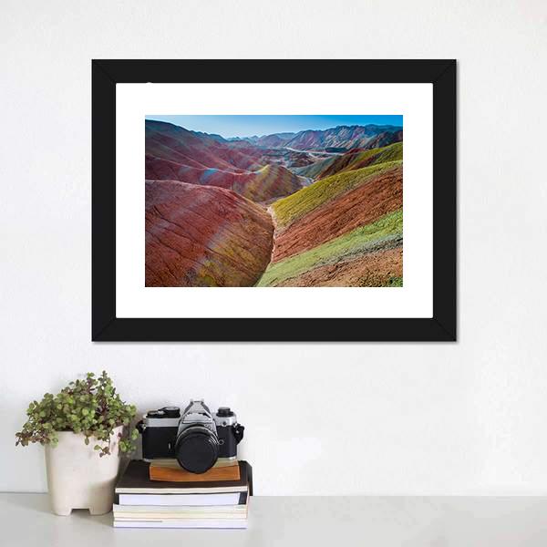 Colorful Rainbow Mountains Canvas Wall Art-3 Horizontal-Gallery Wrap-25" x 16"-Tiaracle