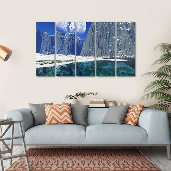 Colorful Winter Coast Canvas Wall Art-5 Horizontal-Gallery Wrap-22" x 12"-Tiaracle