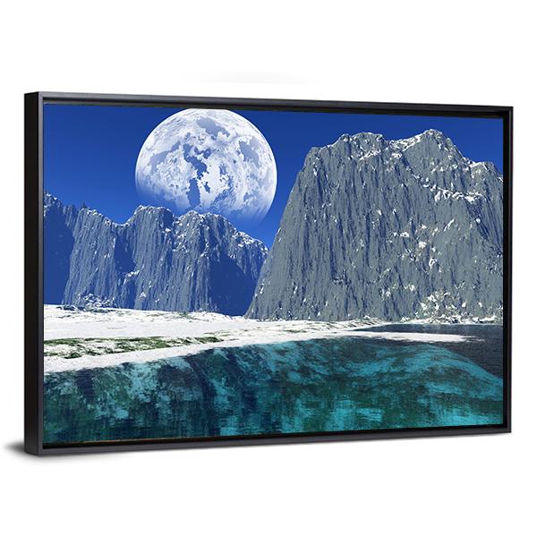 Colorful Winter Coast Canvas Wall Art-3 Horizontal-Gallery Wrap-25" x 16"-Tiaracle