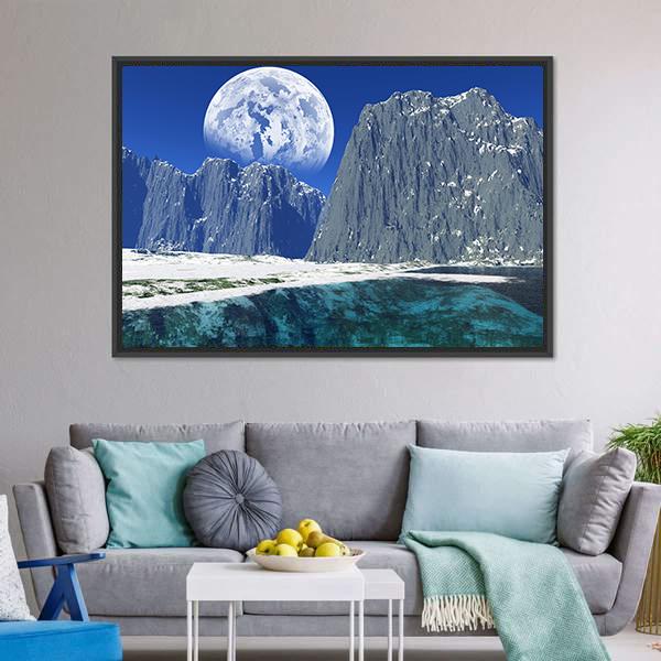 Colorful Winter Coast Canvas Wall Art-3 Horizontal-Gallery Wrap-25" x 16"-Tiaracle