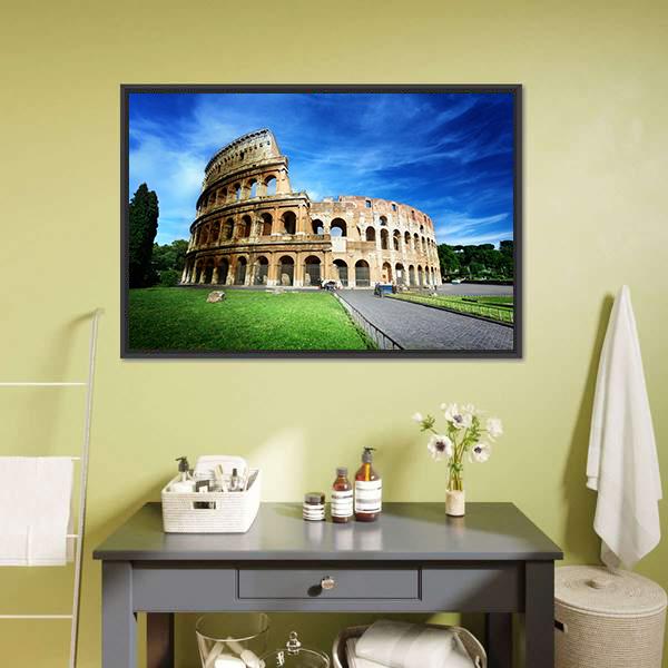 Colosseum In Rome Canvas Wall Art-5 Horizontal-Gallery Wrap-22" x 12"-Tiaracle