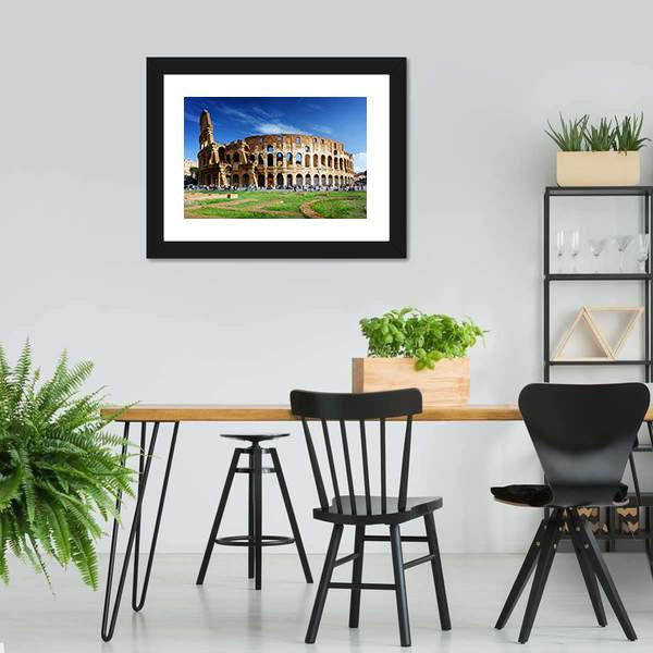 Colosseum In Rome Italy Canvas Wall Art-5 Horizontal-Gallery Wrap-22" x 12"-Tiaracle