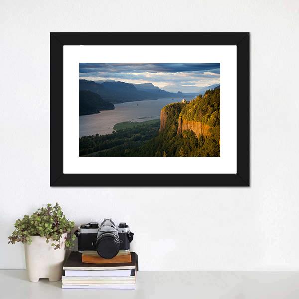 Columbia River & Gorge Canvas Wall Art-5 Horizontal-Gallery Wrap-22" x 12"-Tiaracle