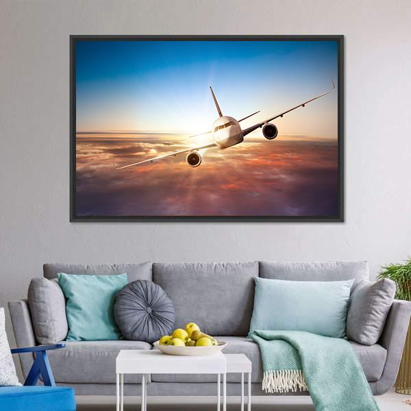 Commercial Airplane Canvas Wall Art-3 Horizontal-Gallery Wrap-25" x 16"-Tiaracle