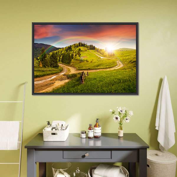 Composite Autumn Landscape Canvas Wall Art-5 Horizontal-Gallery Wrap-22" x 12"-Tiaracle