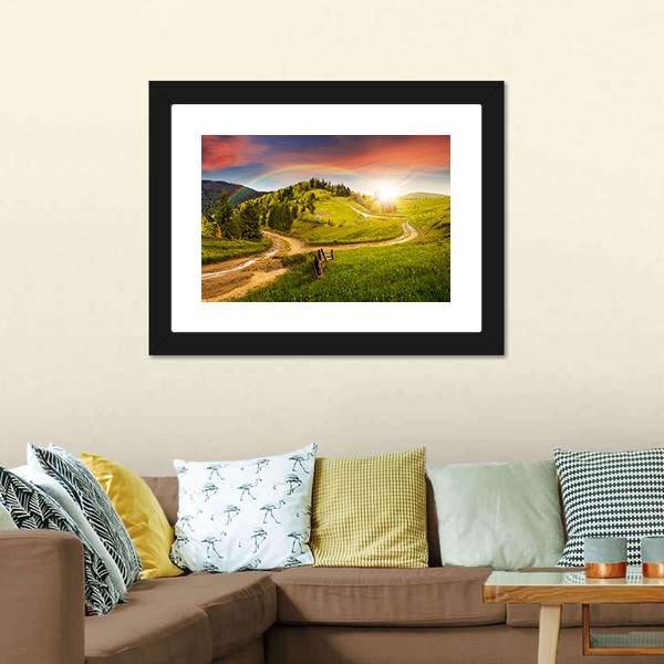 Composite Autumn Landscape Canvas Wall Art-5 Horizontal-Gallery Wrap-22" x 12"-Tiaracle