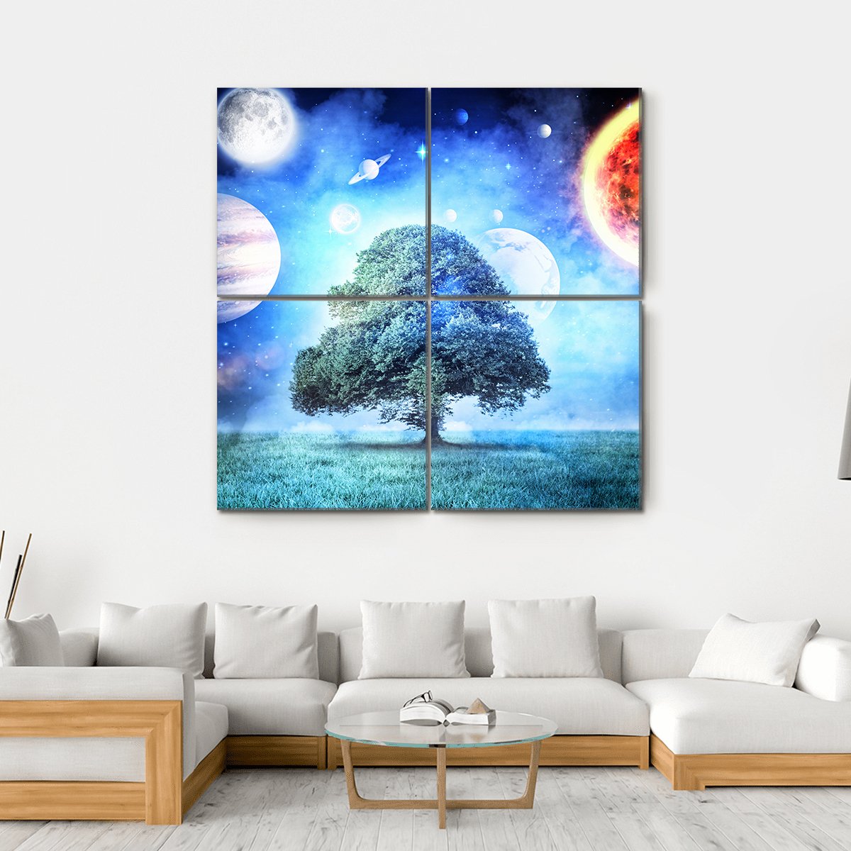 Composite Image Of Solar System Canvas Wall Art-4 Square-Gallery Wrap-17" x 17"-Tiaracle