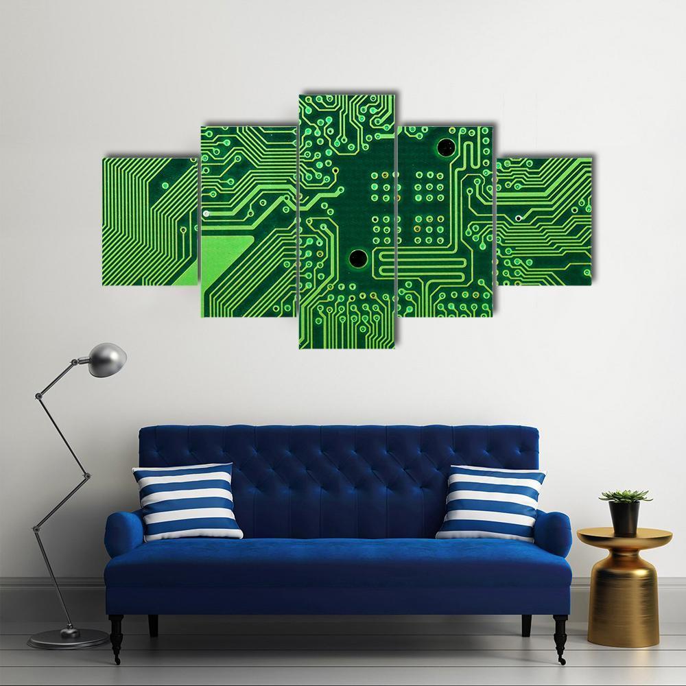Computer Board Canvas Wall Art-5 Star-Gallery Wrap-62" x 32"-Tiaracle