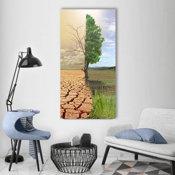 Two Season Concept Vertical Canvas Wall Art-1 Vertical-Gallery Wrap-12" x 24"-Tiaracle
