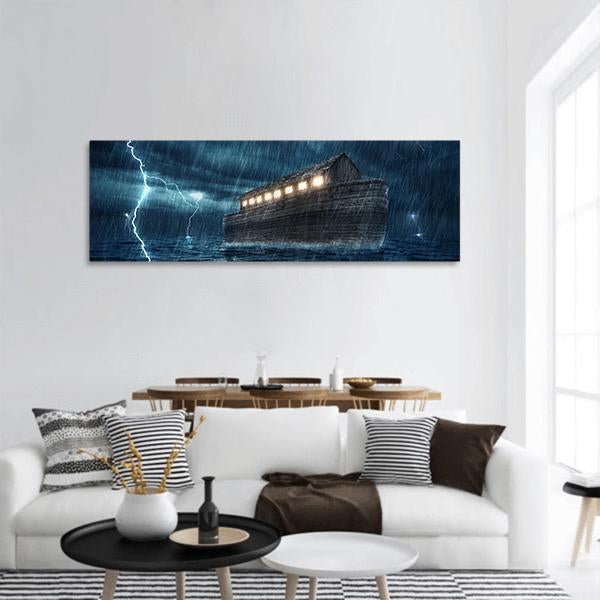 Noah's Ark Panoramic Canvas Wall Art-1 Piece-36" x 12"-Tiaracle
